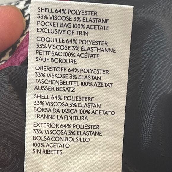 Maeve by Athropologie Houndstooth Wide Leg Flat Front Cuffed Trouser Size 14 NWT - Picture 9 of 9